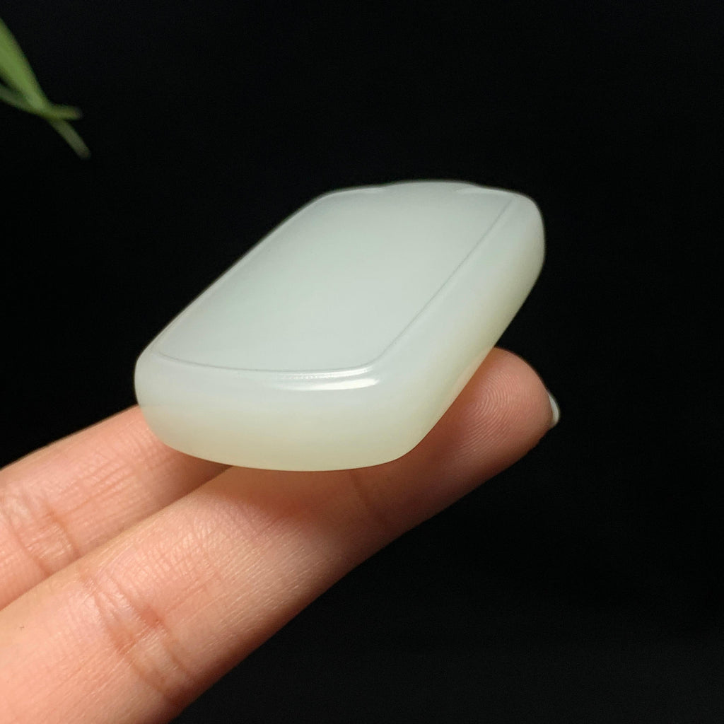 高品质和田高冰白玉平安牌（43.5g）