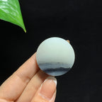 和田籽料青花圆形无事牌挂件（28.7g）