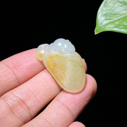 和田玉籽料洒金皮佛公挂件（10.8g）