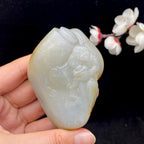 和田玉聚黄皮籽料【钟馗】手把件（188.7g）