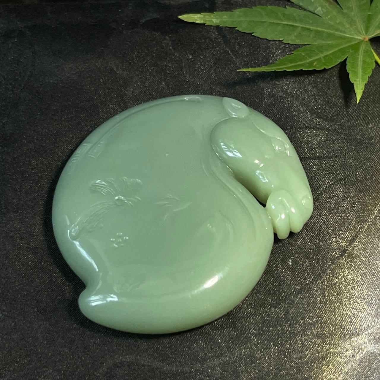 和田玉碧玉粉青马到成功（50.0g）