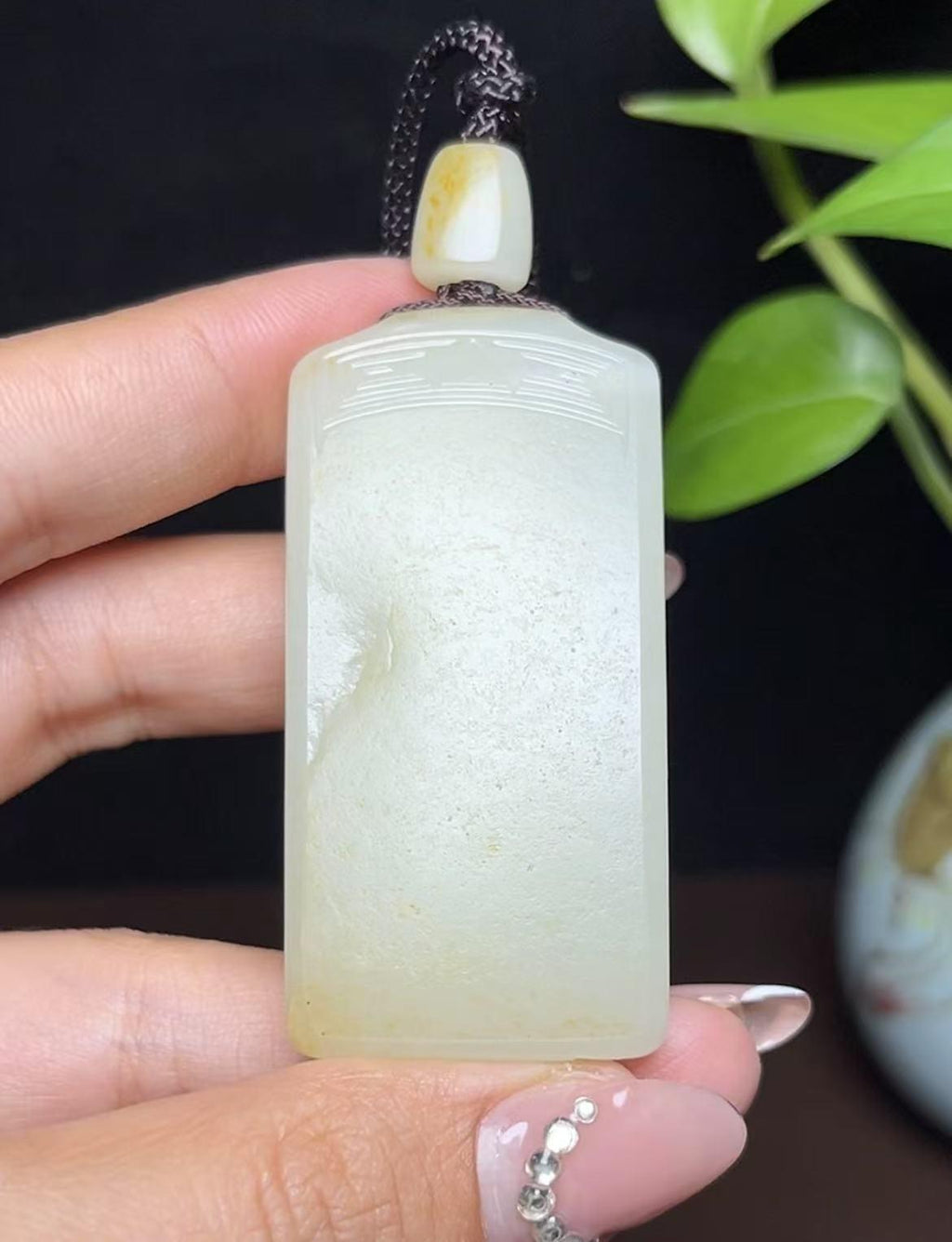 新疆和田玉籽料平安无事牌（51.2g）