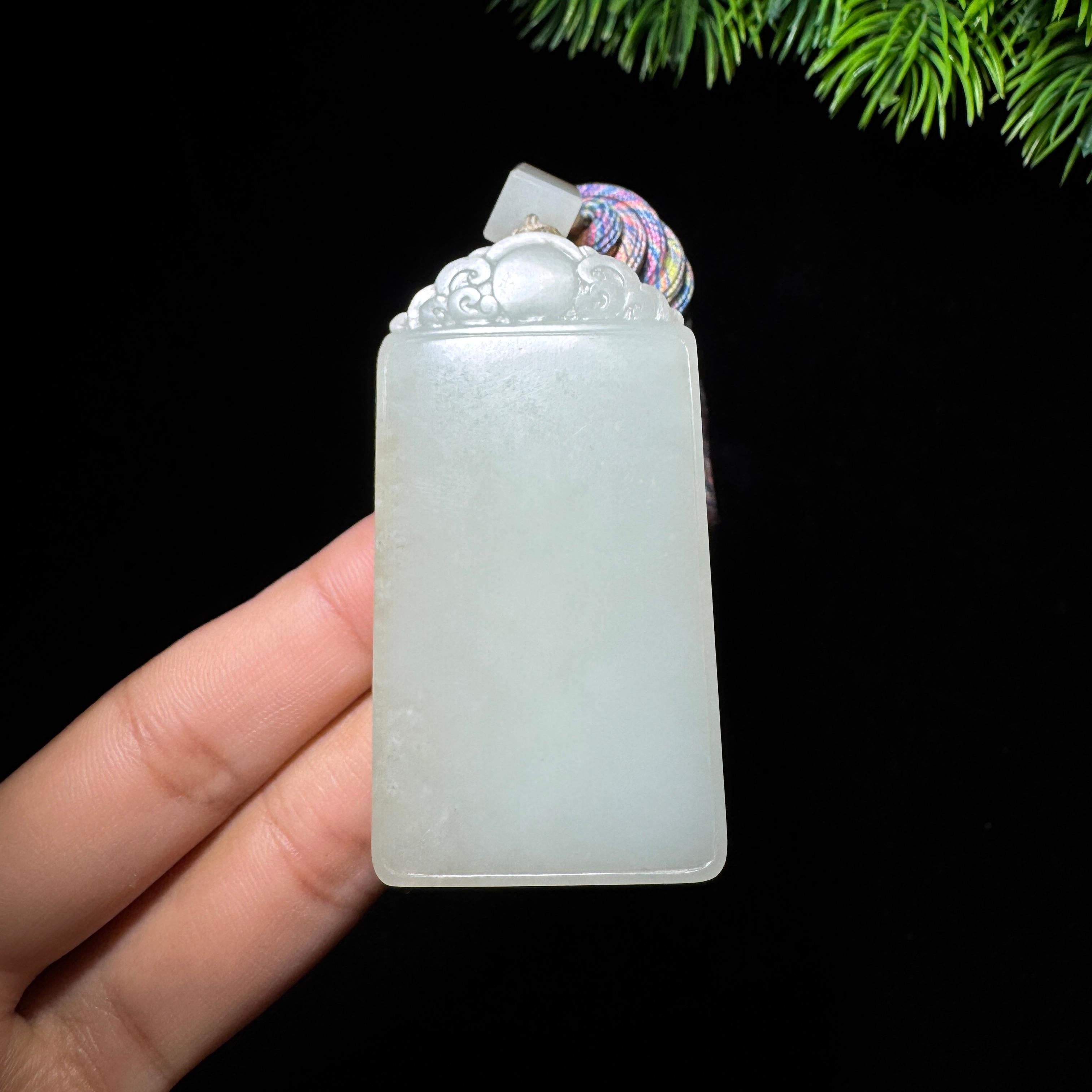 和田玉籽料撒金皮无事牌（64.0g）
