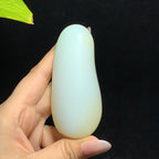 和田山料糖白玉连年有余手把件（114.7g）