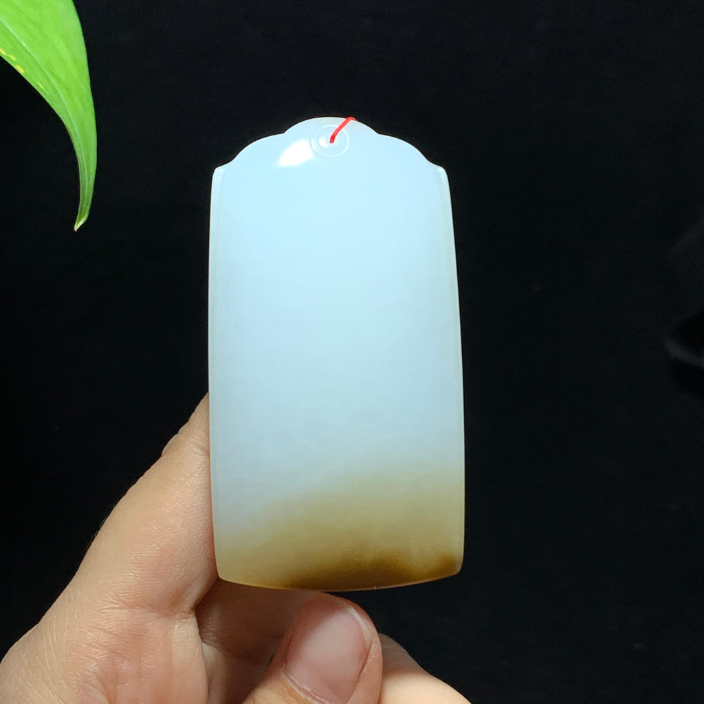 收藏级新疆且末糖白玉无事牌（98.7g）
