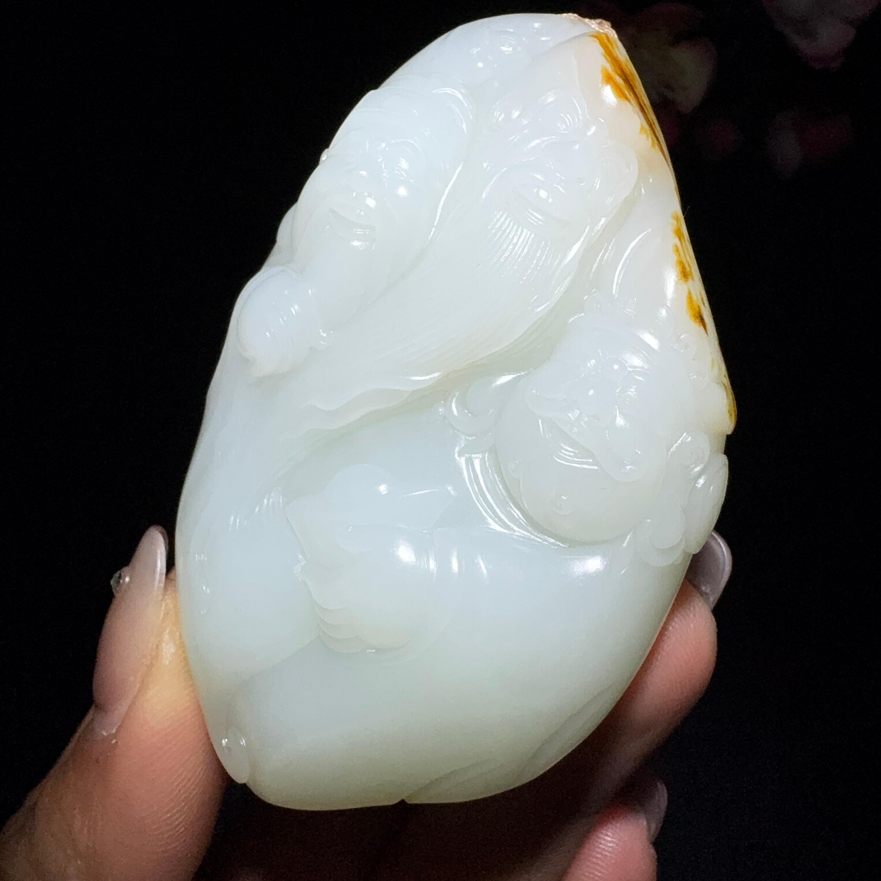和田玉籽料福禄寿三星手把件（135.7g）