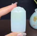 新疆和田玉且末糖羊脂玉平安无事牌（54.8g）