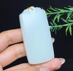 和田玉羊脂白玉平安无事牌（66.2g）