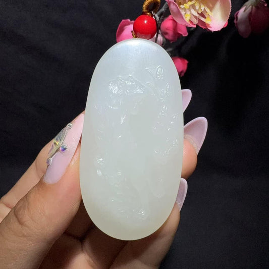 和田玉白玉挂件虎虎生威（41.0g）