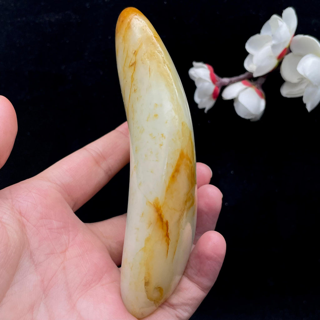 和田玉洒金皮籽料手把件（266.1g）