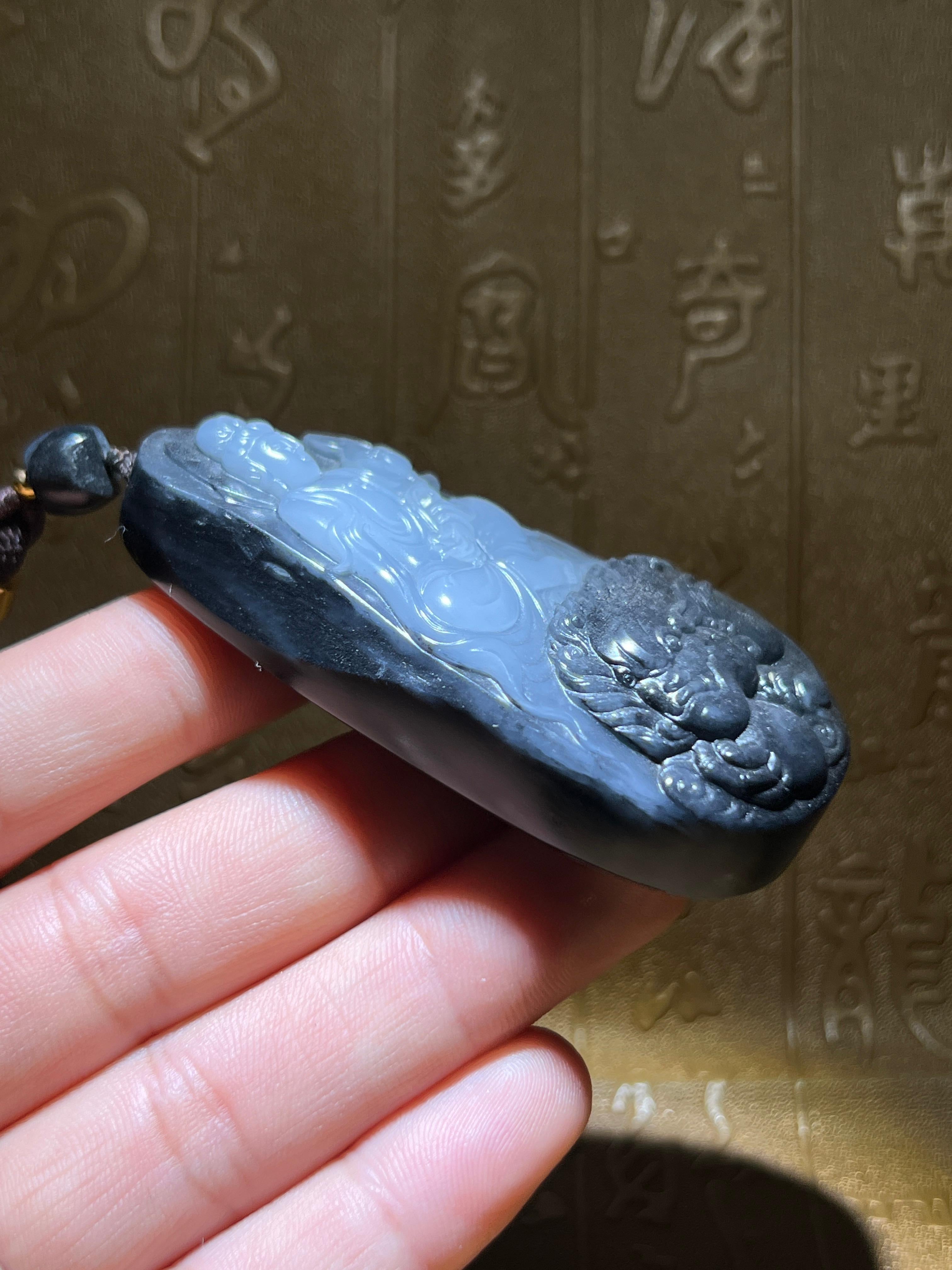 和田玉 青玉 藍青 古翡翠 彫刻 手彫り 牛 ネフライト 軟玉 アンティーク 籽料雕件– 厚德载玉