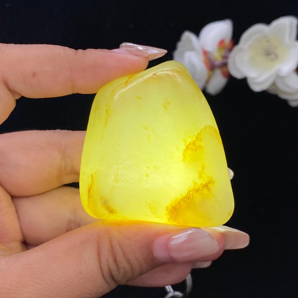 和田玉洒金皮籽料手把件（85g）