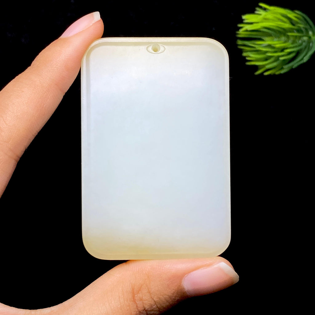 和田玉糖白无事牌（73.4g）
