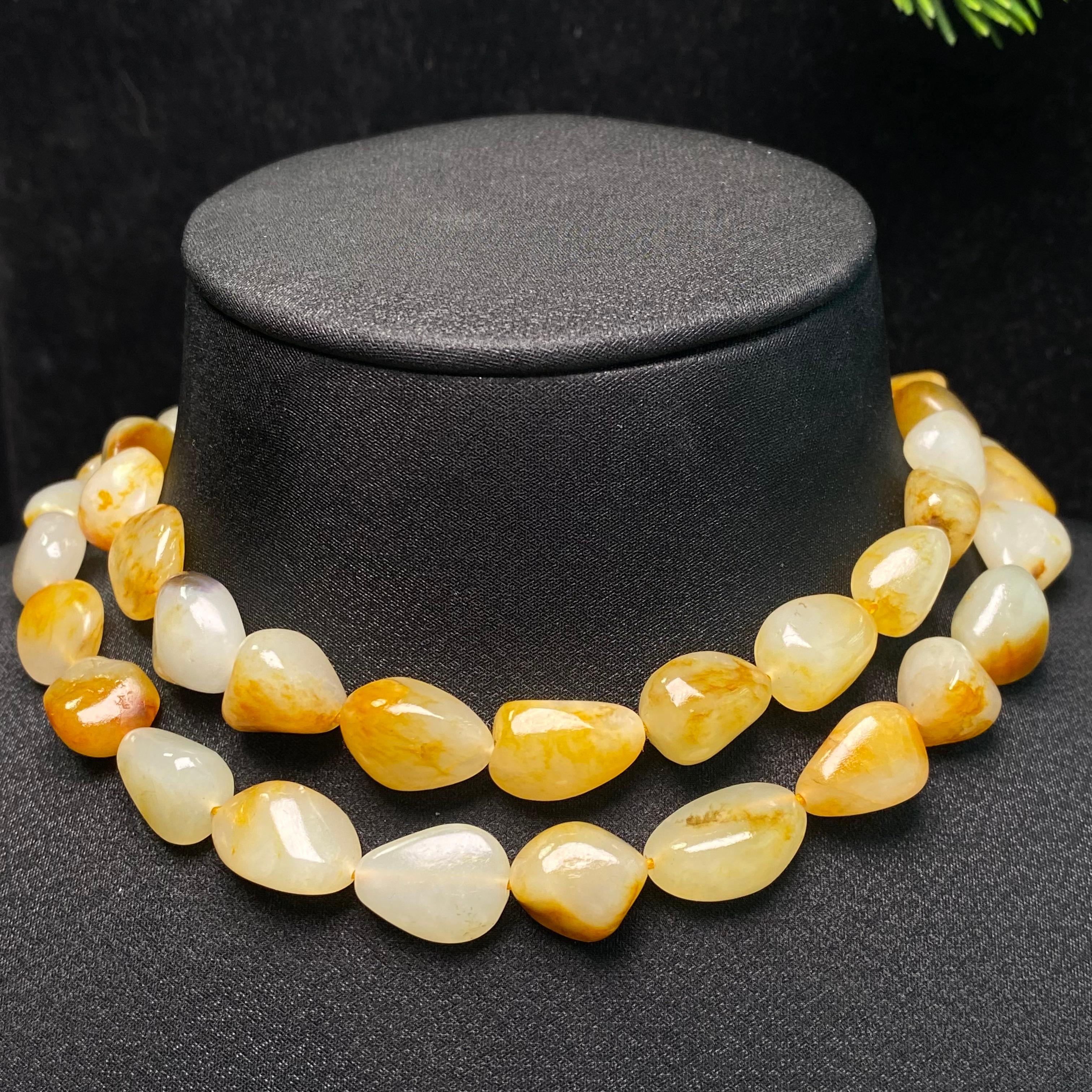 和田玉洒金皮籽料项链（118g）