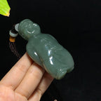和田山料湖水绿小财主手把件（133.0g）