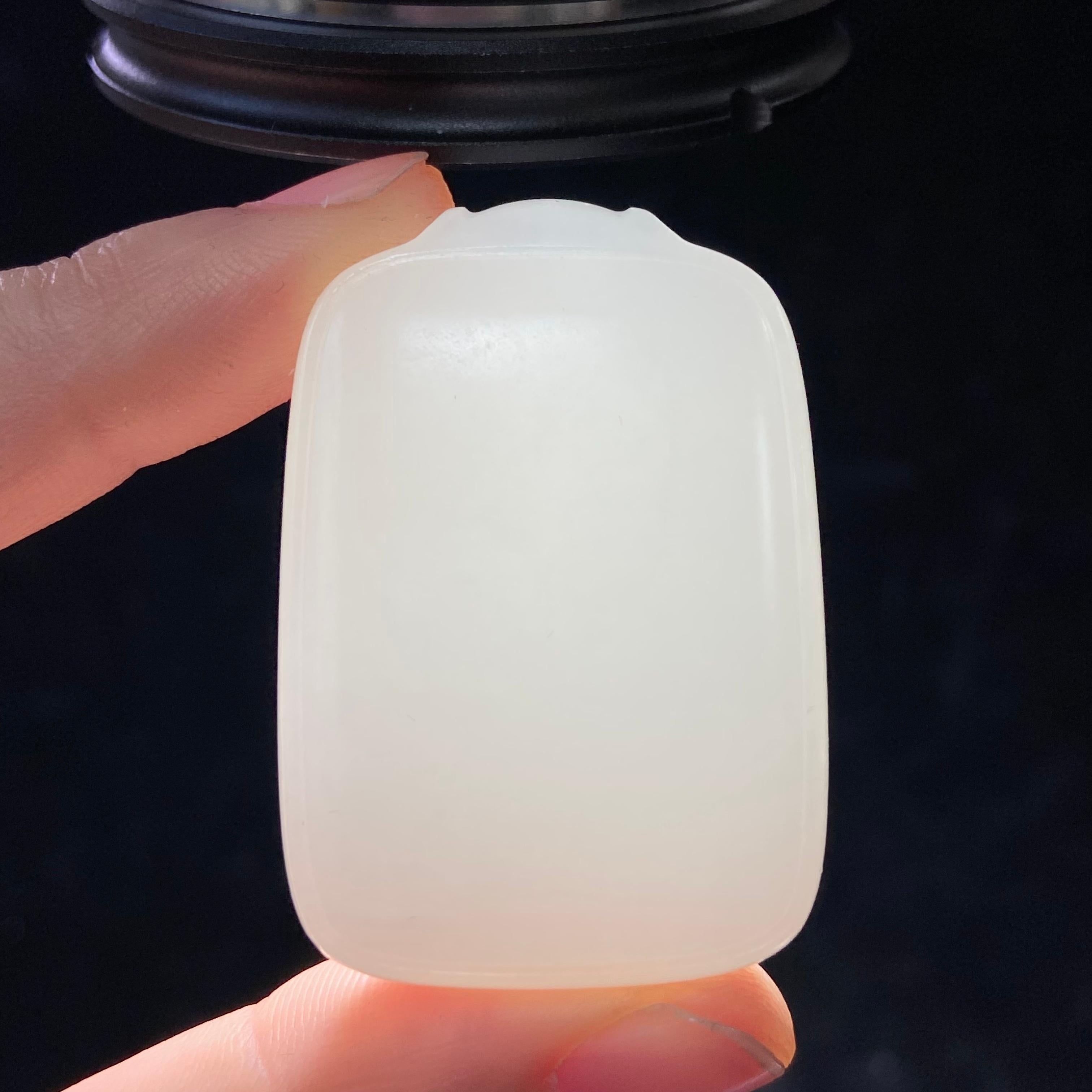 和田玉新疆料白玉无事牌（36.1g）