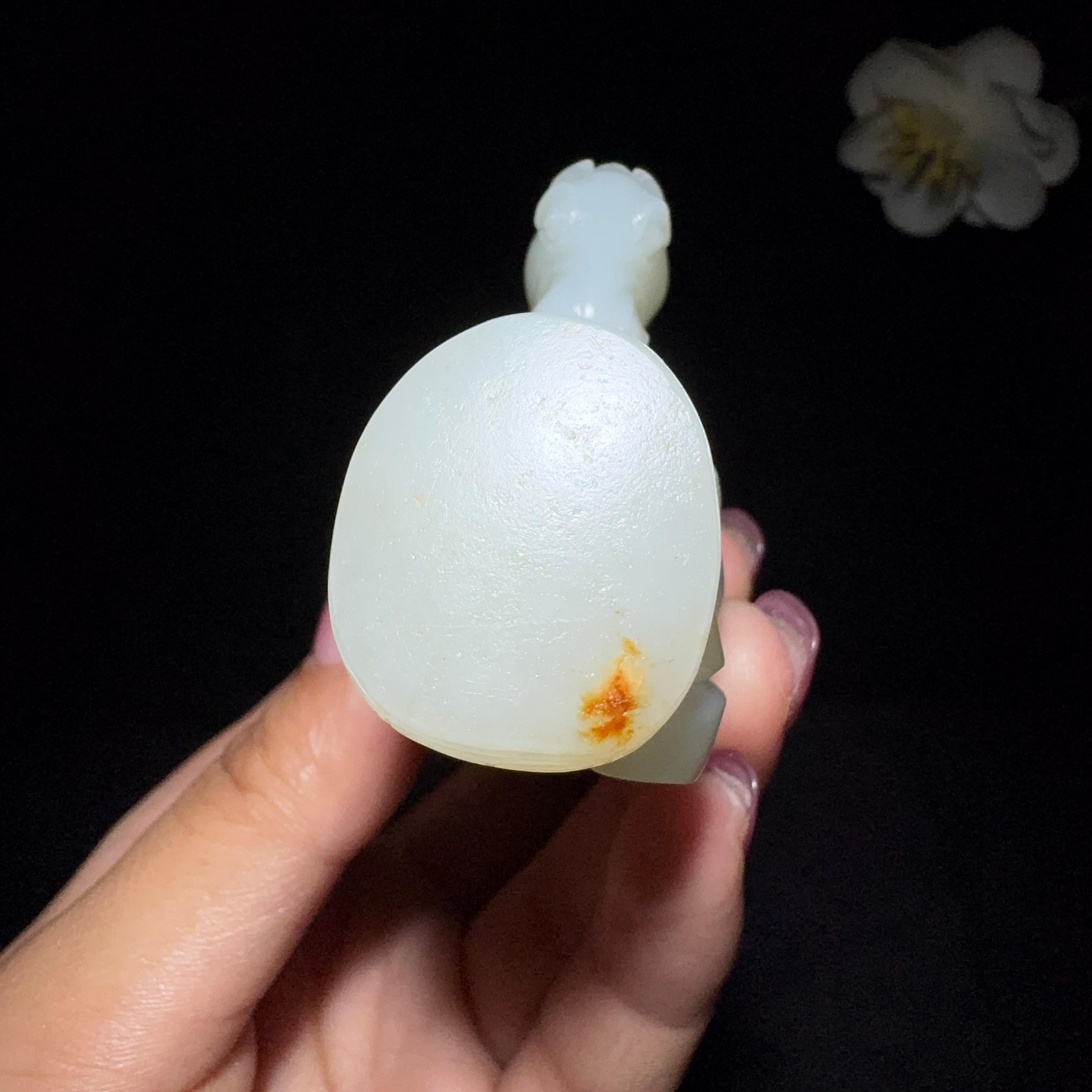 精品和田玉籽料手把件马到成功（153.0g）