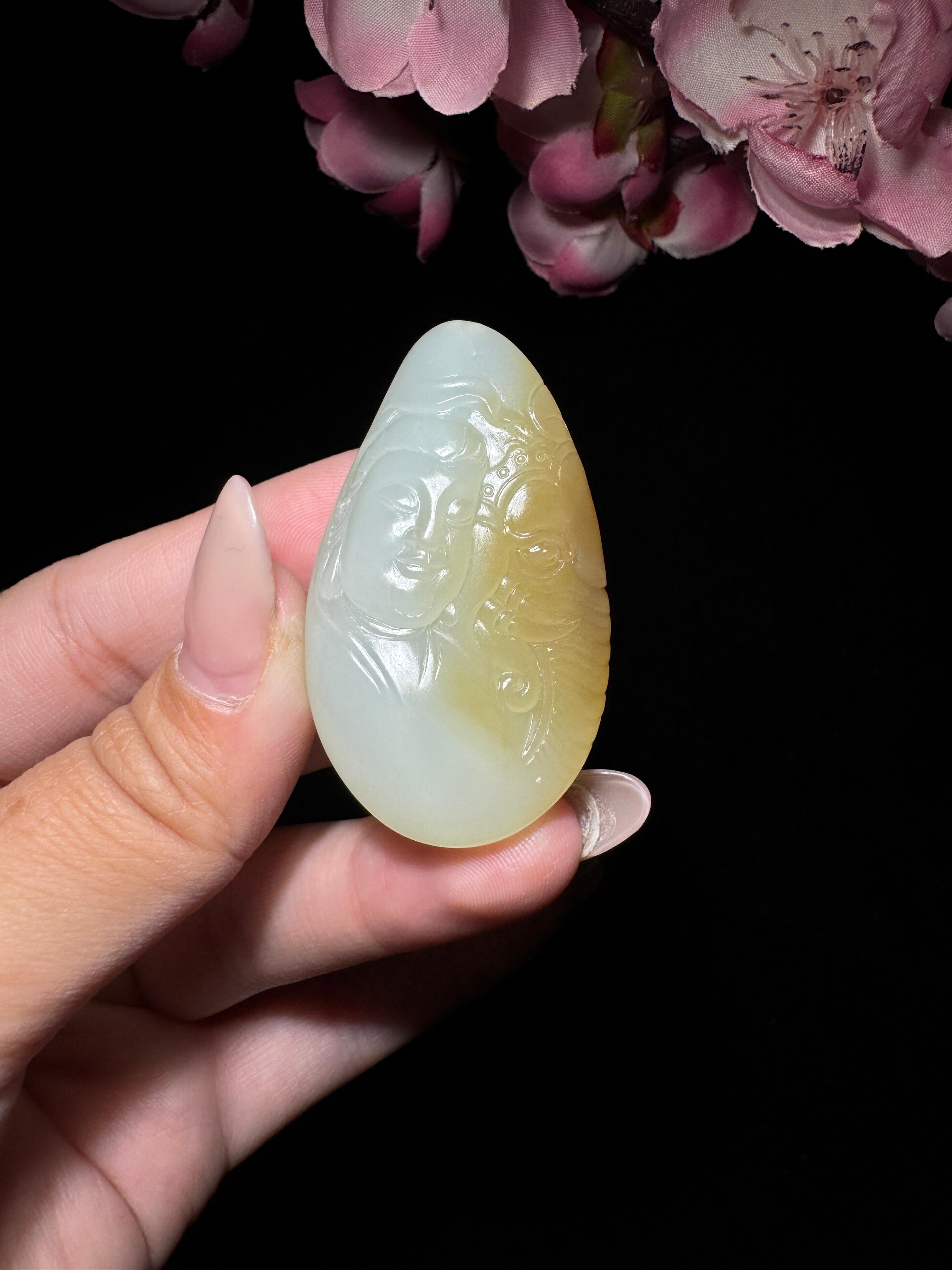 和田玉糖白玉普贤菩萨（30.0g）