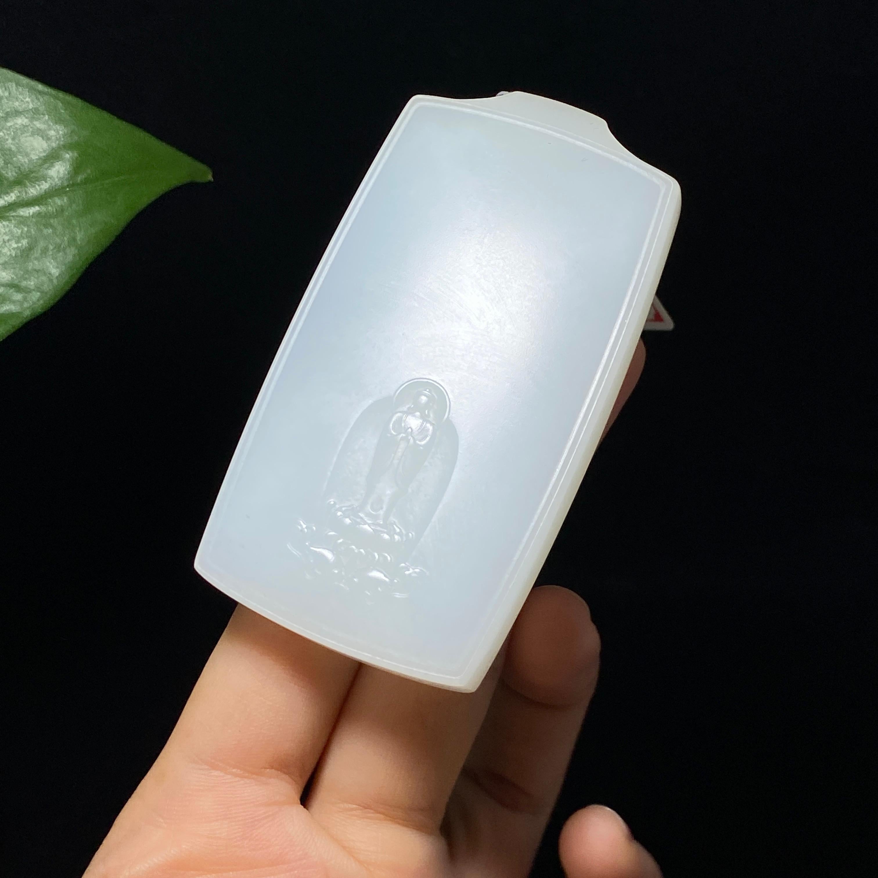 收藏级和田羊脂白玉无相佛无事牌（84.2g）