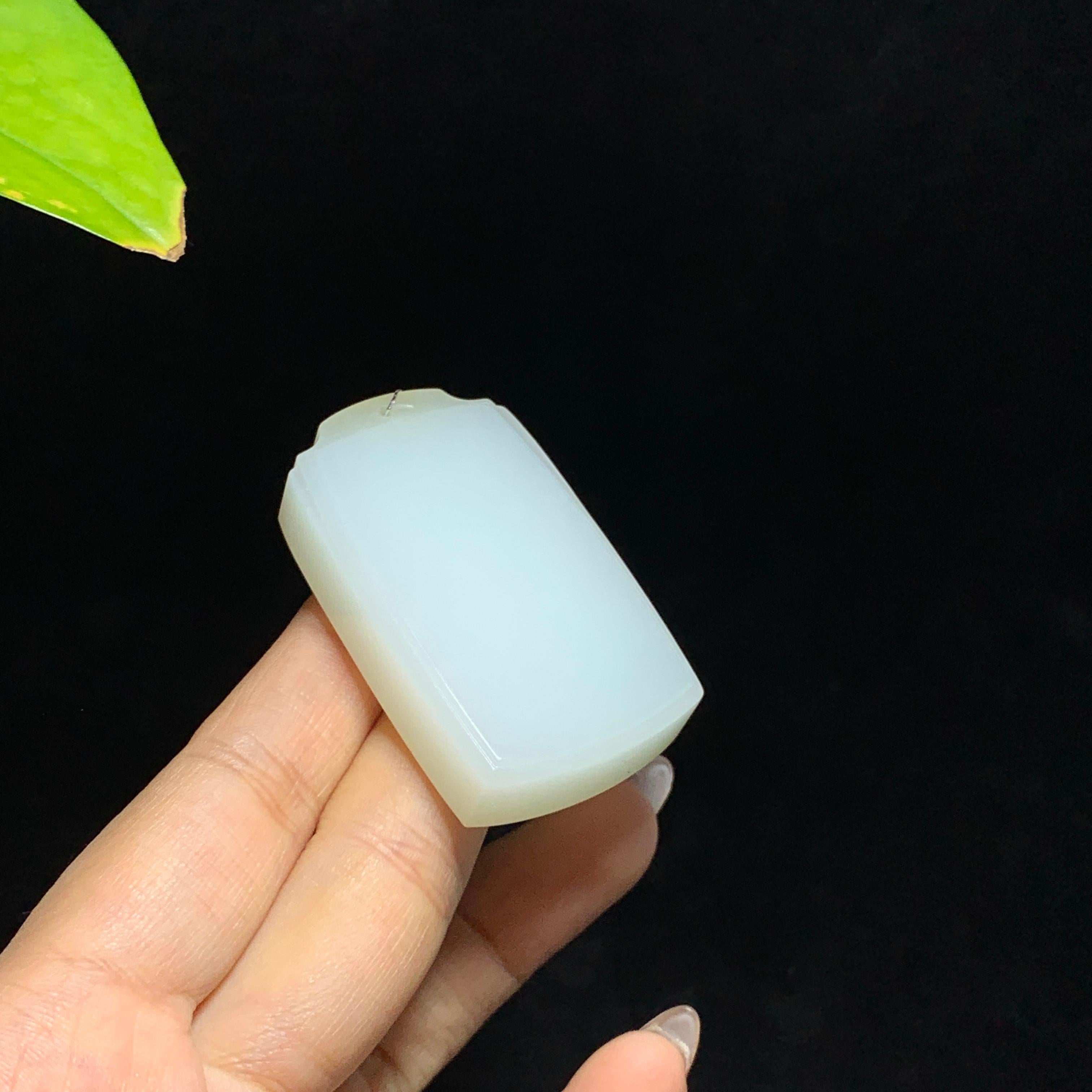 和田山料糖白玉无事牌挂件（51.0g）