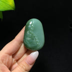 和田山料碧玉粉青猫眼佛公挂件（58.6g）