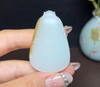 新疆和田玉且末糖白羊脂玉平安无事牌（27.5g）
