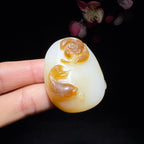 和田玉糖白挂件连年有余（38.7g）