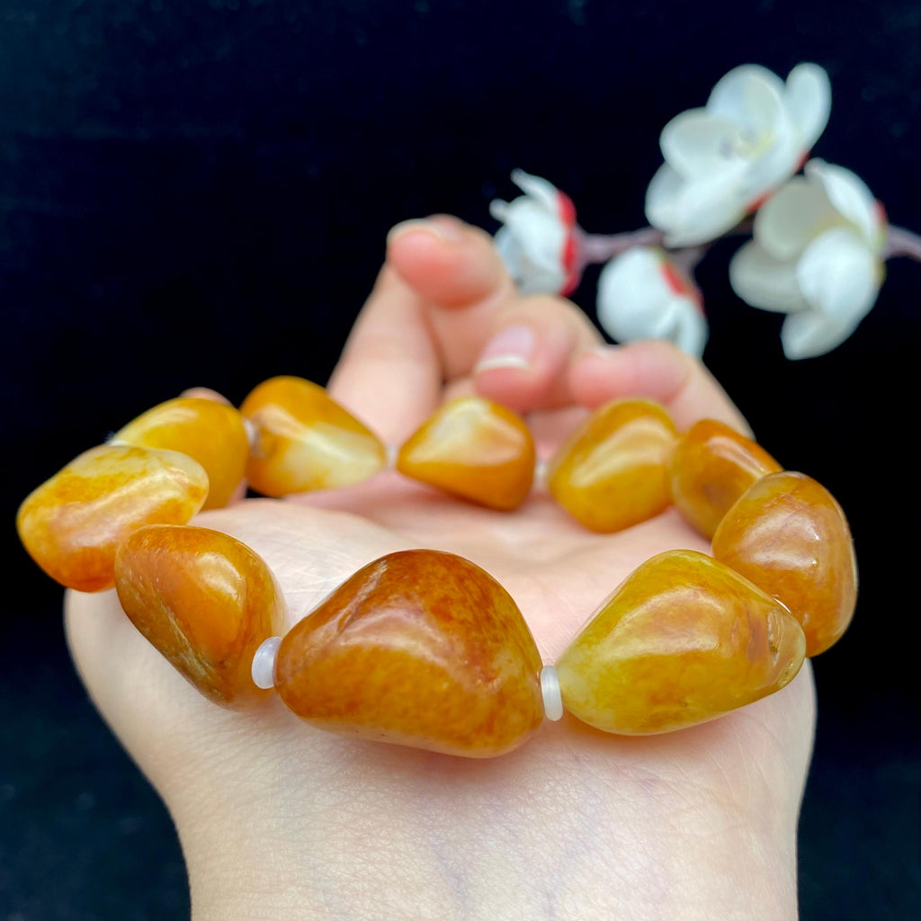 和田玉聚黄皮籽料【精品手串】（71.1g）