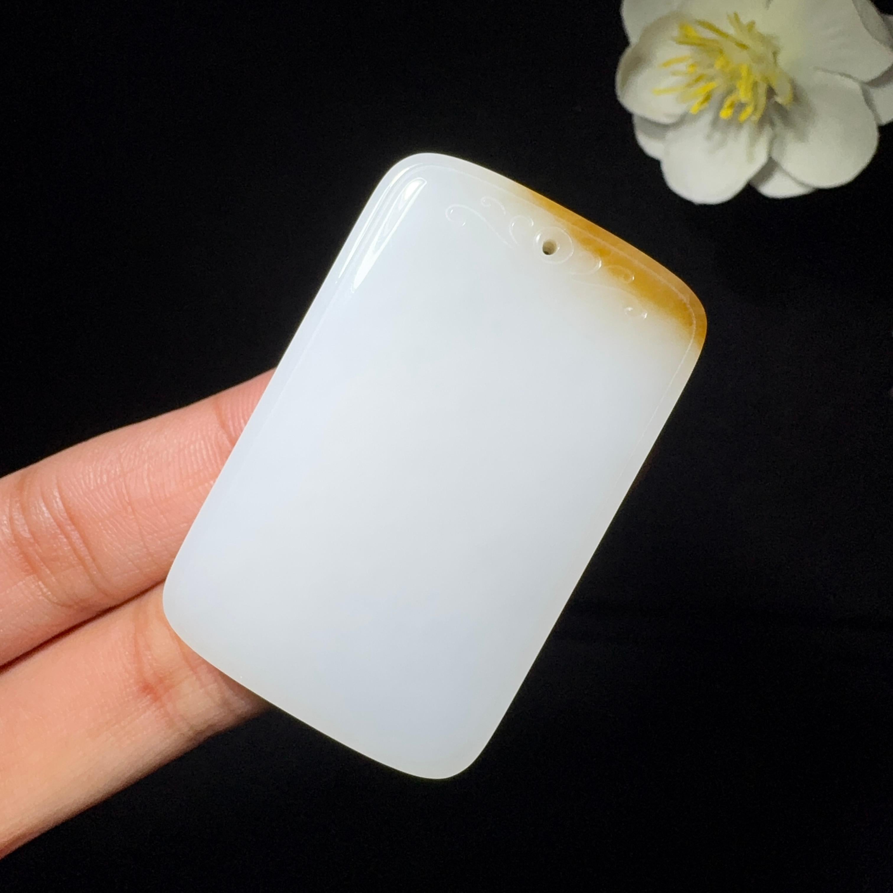 精品和田玉糖白平安牌（38.6g）