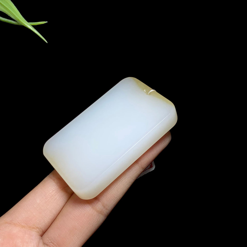 精品和田羊脂糖白玉无事牌（54.8g）