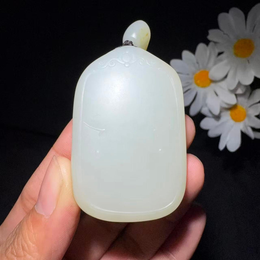 和田玉籽料平安无事牌（51.4g）