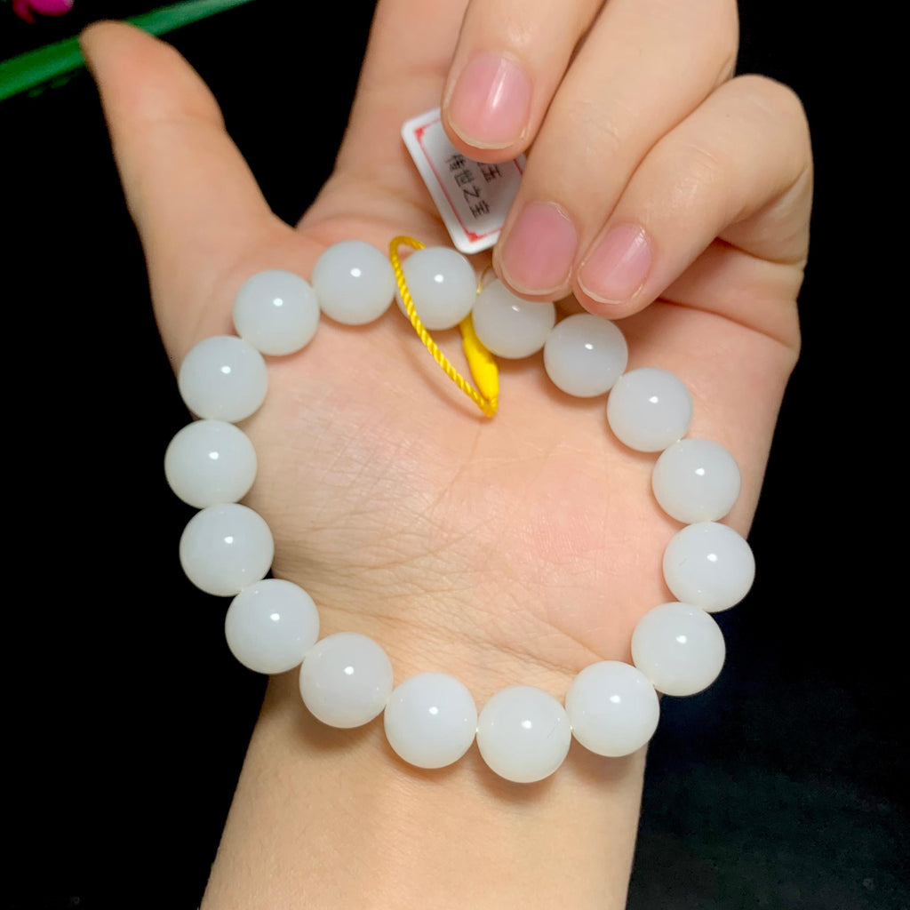 和田山料羊脂白玉手串（44.0g）