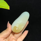 和田山料糖白玉连年有余手把件（114.7g）