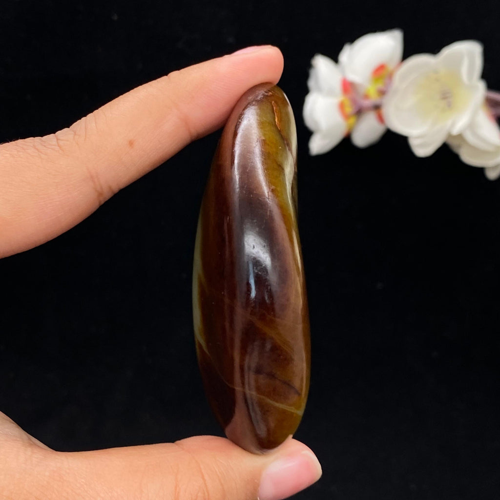 和田玉聚红皮籽料手把件（116g）