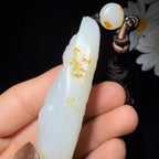 和田玉籽料羊脂白玉大势至菩萨（66.8g）