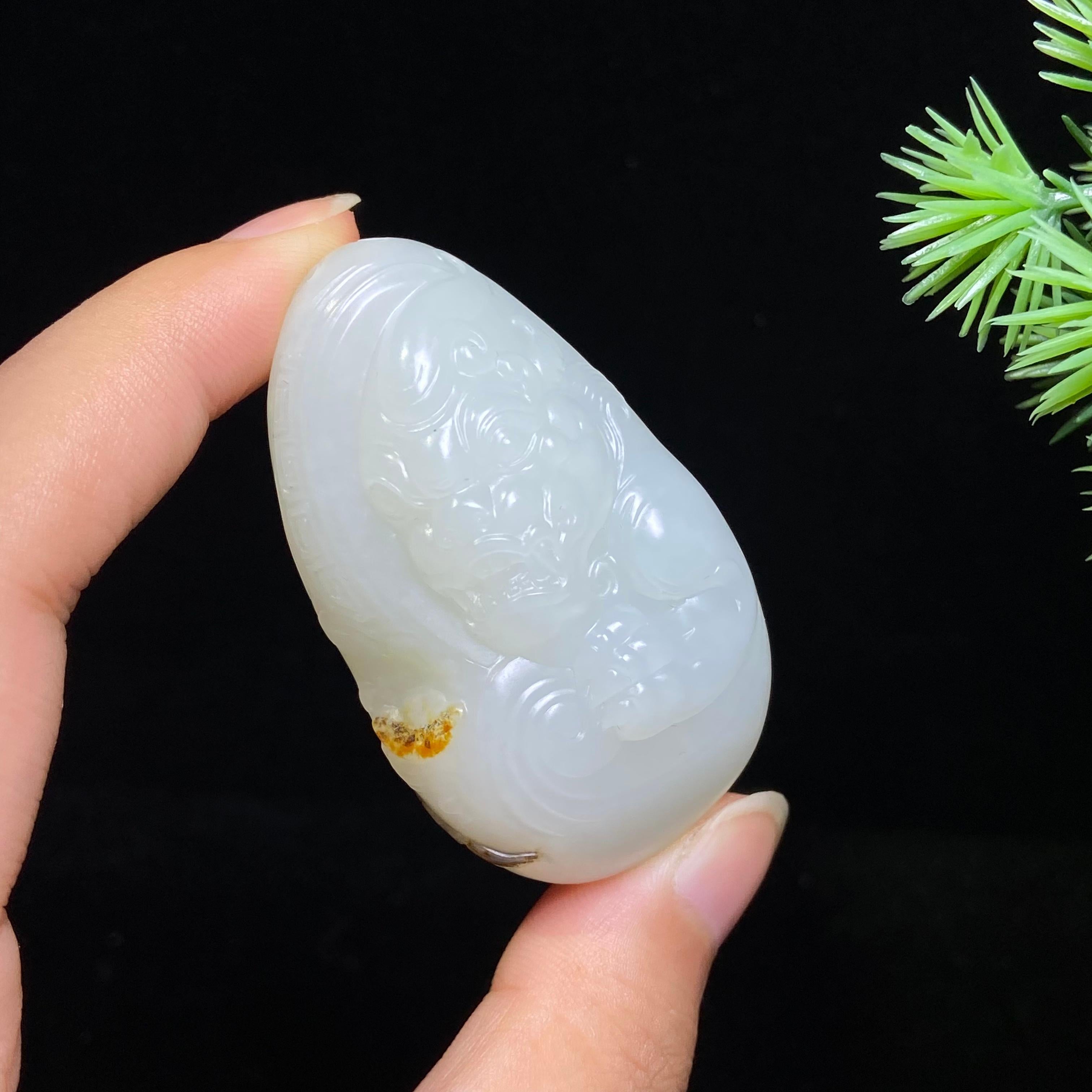 和田玉籽料貔貅（45.8g）