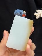 和田玉新疆且末料糖羊脂玉平安无事牌（64.0g）