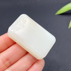 和田玉羊脂白玉平安无事牌玉牌（44.41g）
