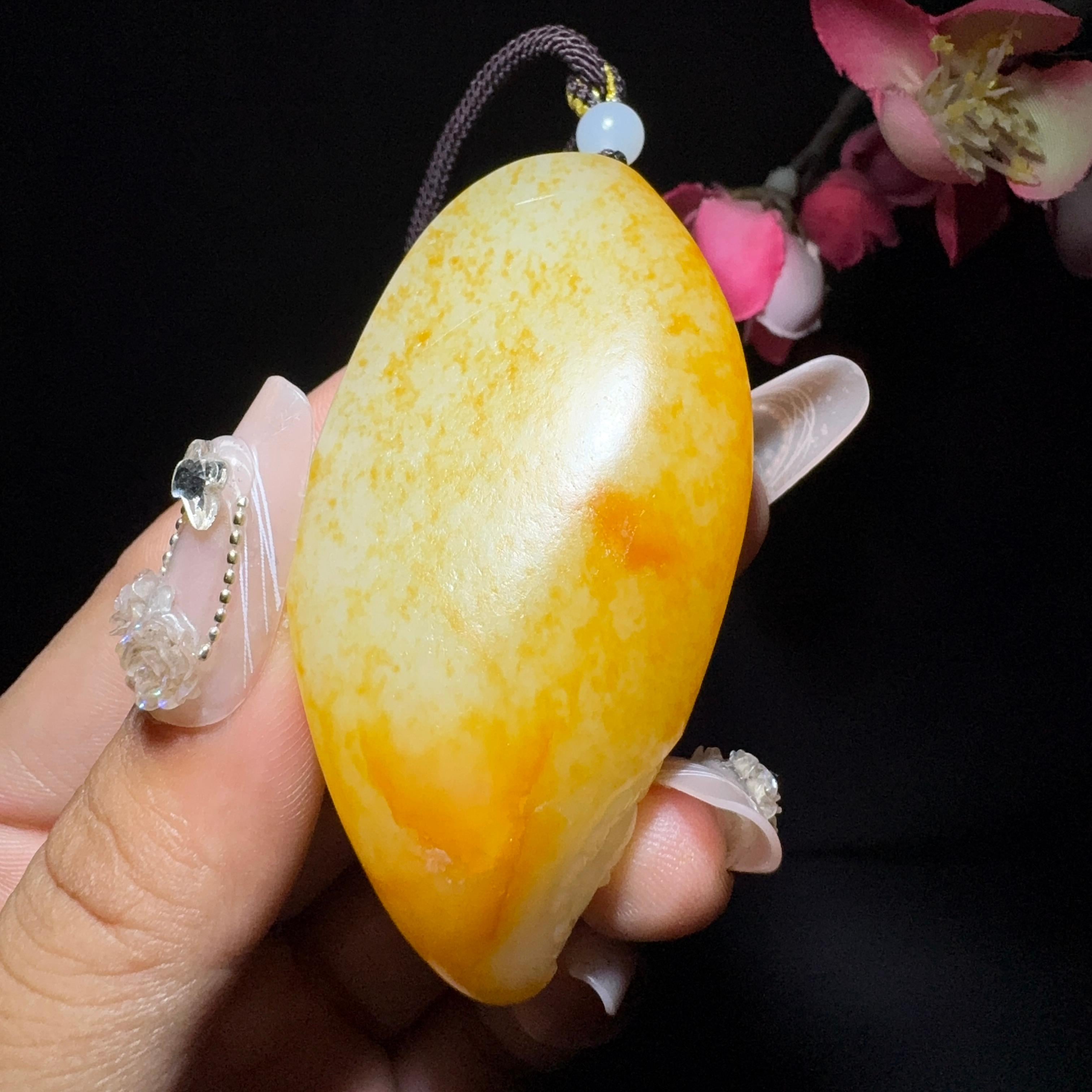 和田玉籽料挂件御龙观音（58.3g）