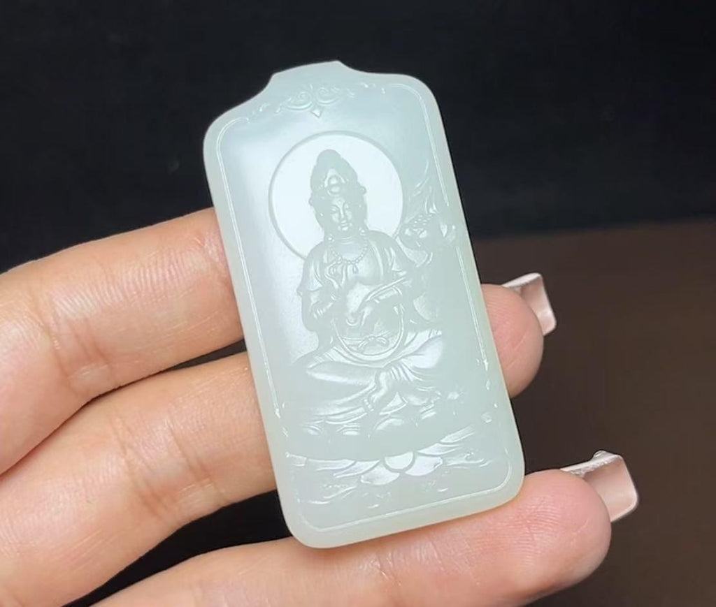 和田羊脂玉大势至菩萨（28.5g）