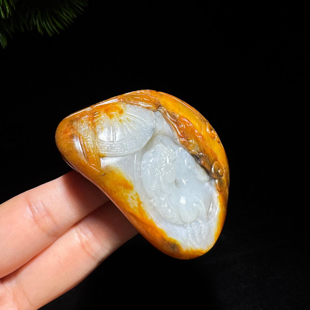 和田玉籽料红皮仿古龙凤（111.0g）