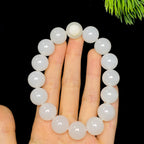 和田玉籽料白玉圆珠手串（67.3g）