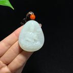 和田籽料洒金皮白玉观音挂件（47.5g）