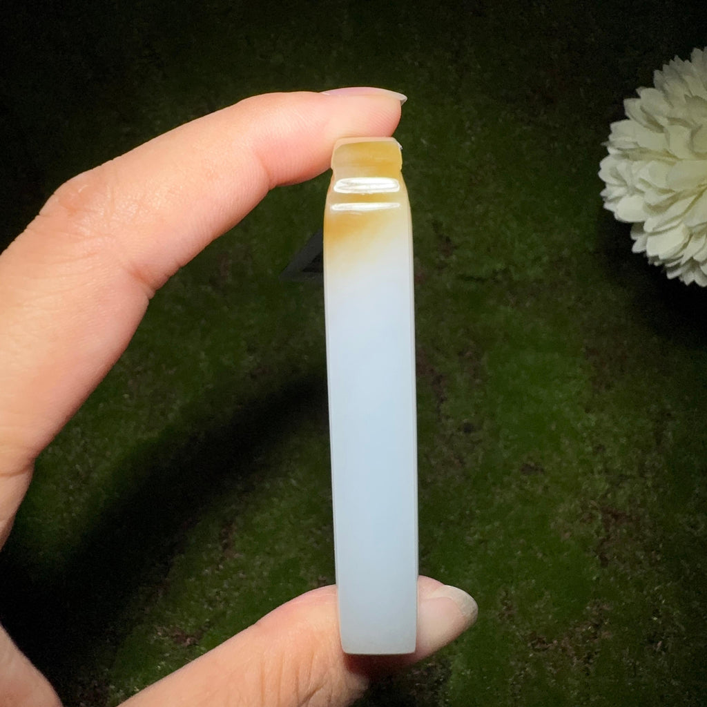 和田玉糖白平安无事牌（66.9g）