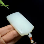 和田玉羊脂白玉无事牌（62.6g）