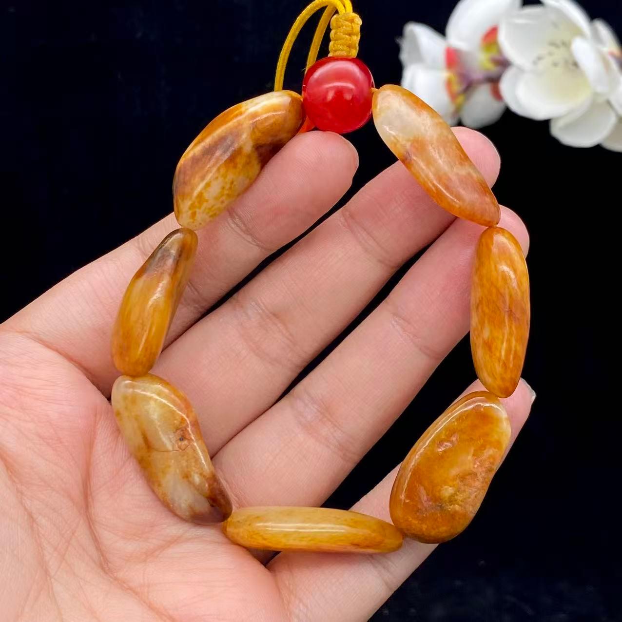 和田玉聚黄皮籽料【精品手串】（39g）