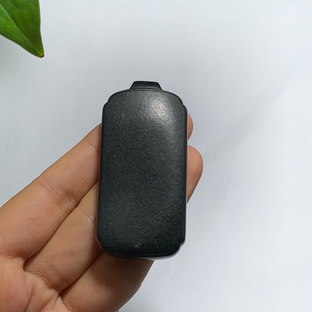 和田籽料黑青无事牌挂件（44.8g）