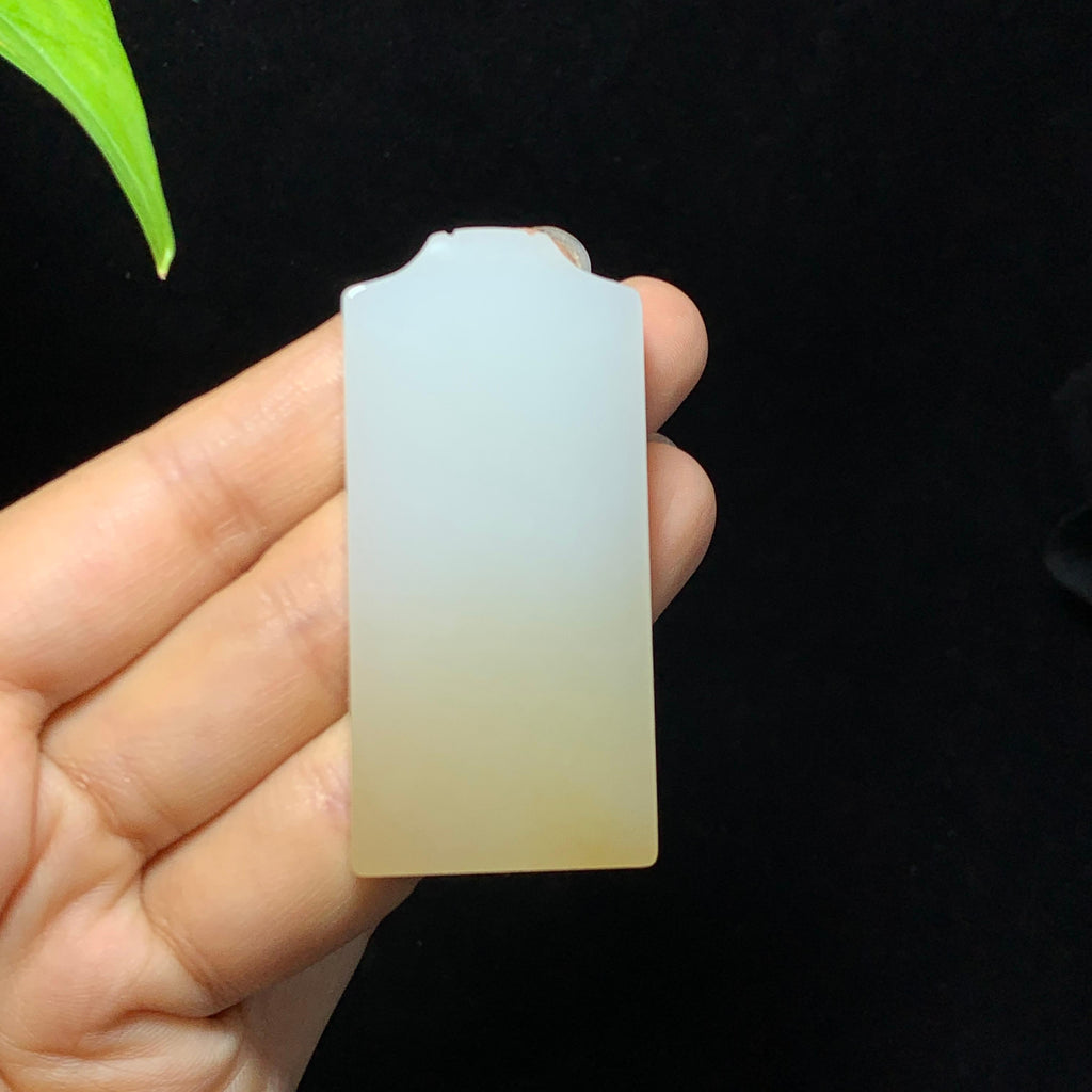 和田山料糖白玉无事牌挂件（39.7g）