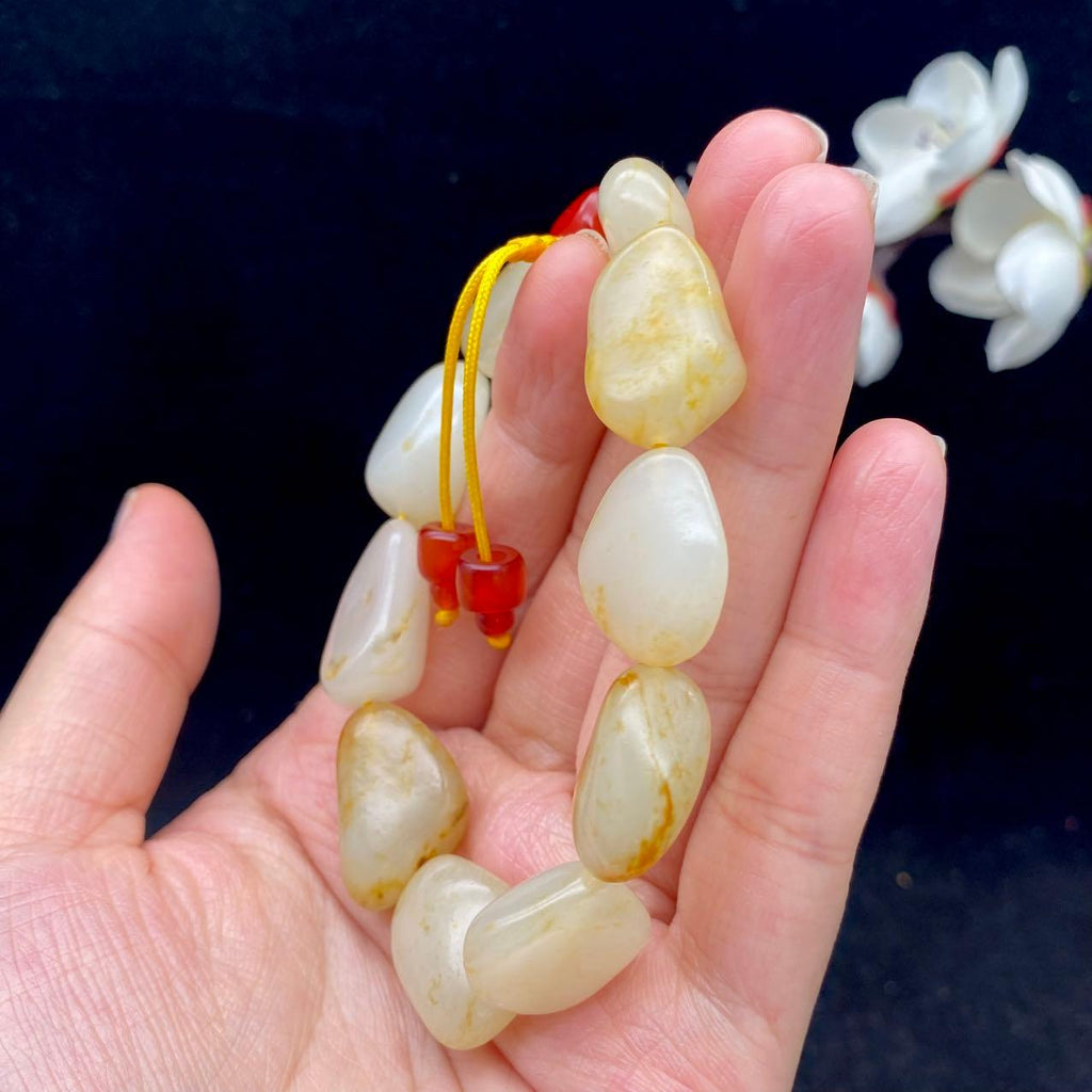 和田玉洒金皮籽料【精品手串】（38.7g）