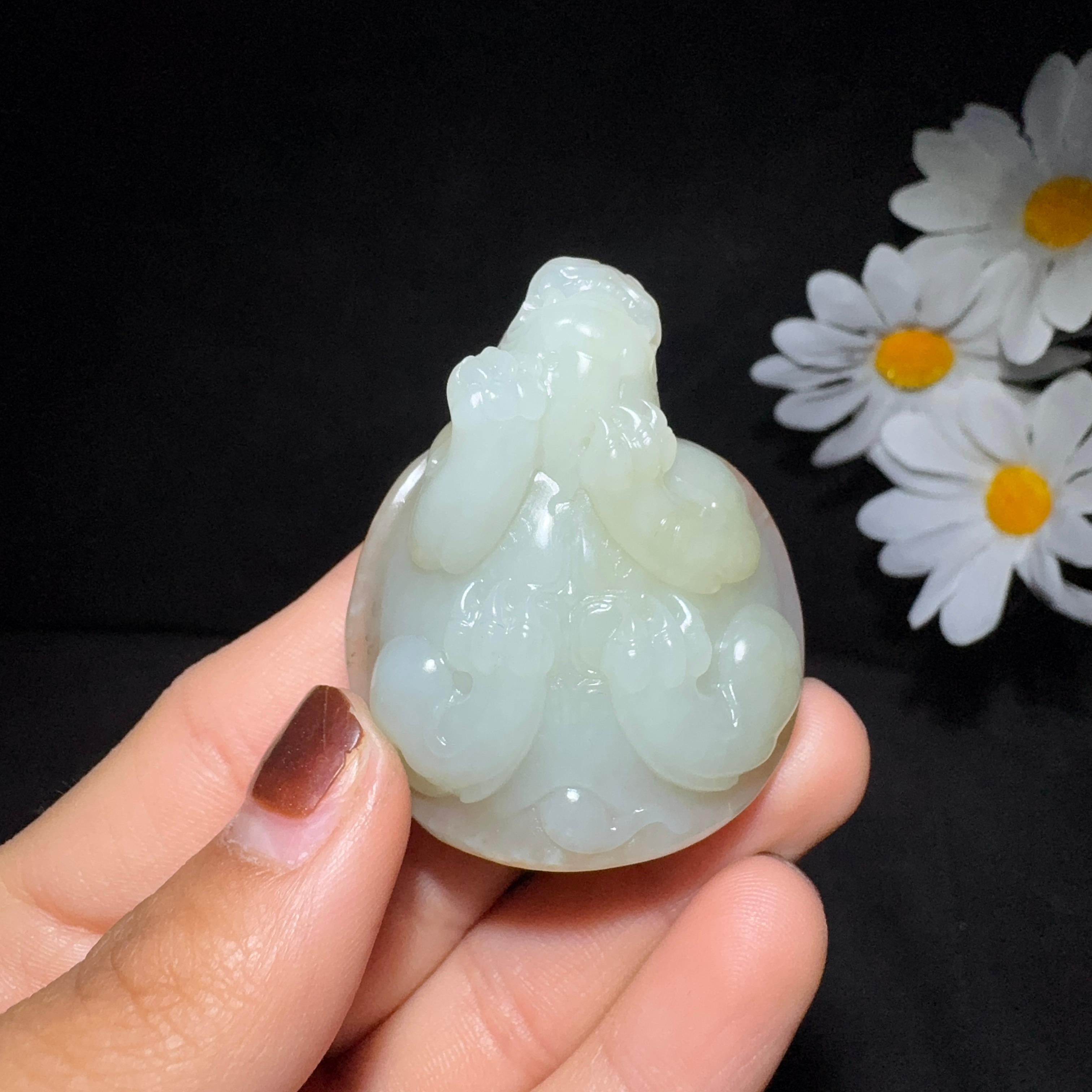 精品和田玉籽料手把件龙龟（51.0g）